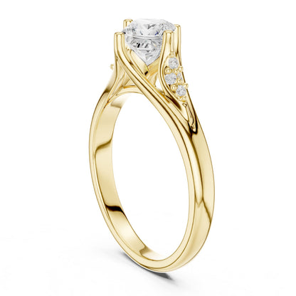 Princess Accented Lab Grown Diamond Engagement Ring
