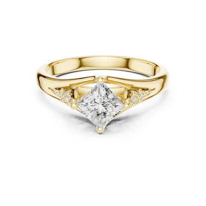 Princess Accented Lab Grown Diamond Engagement Ring