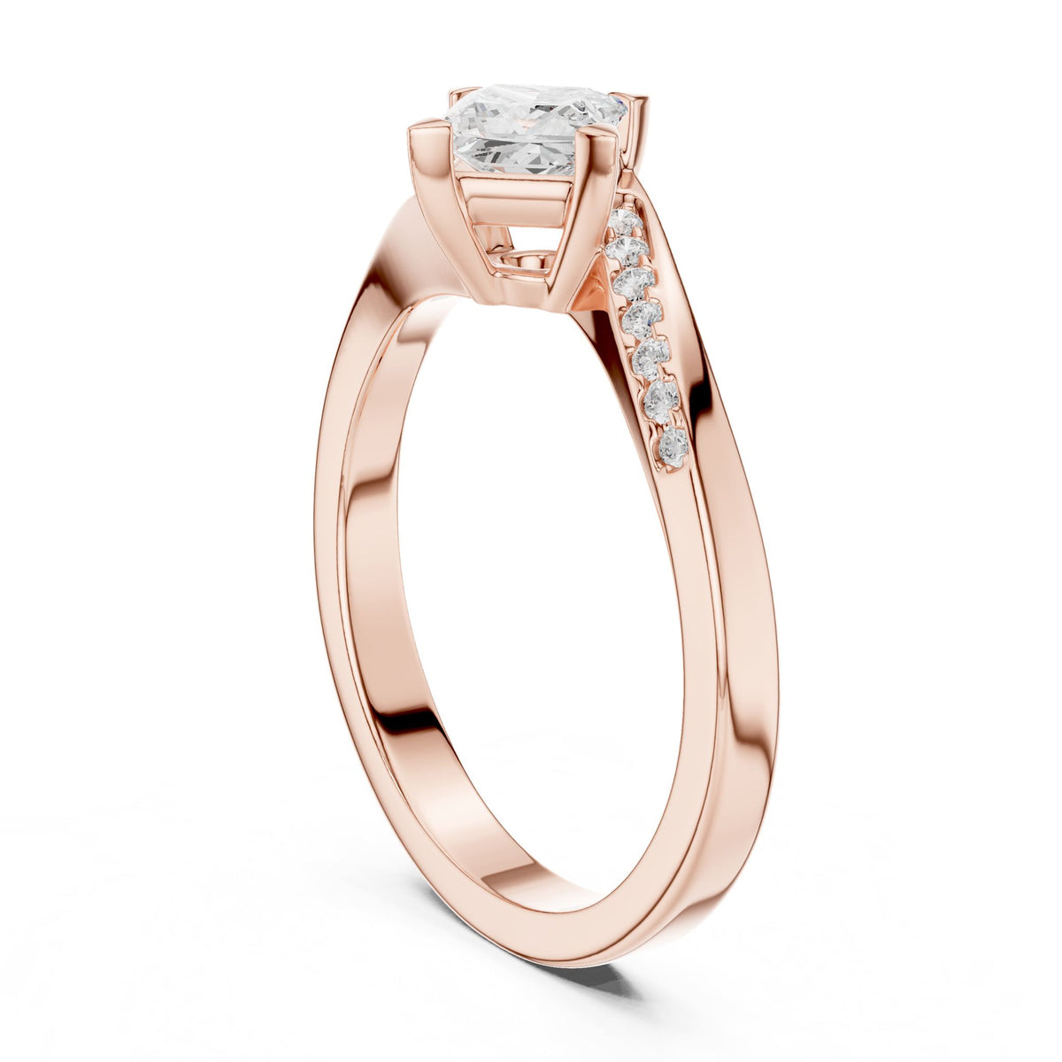 Princess Accented Lab Grown Diamond Engagement Ring
