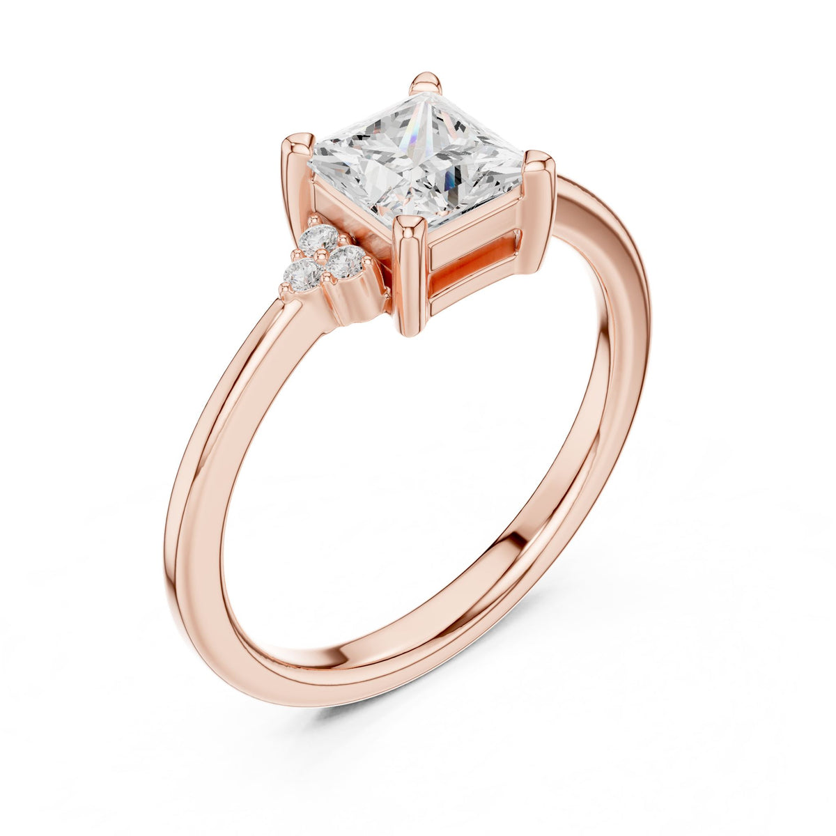 Princess Accented Lab Grown Diamond Engagement Ring