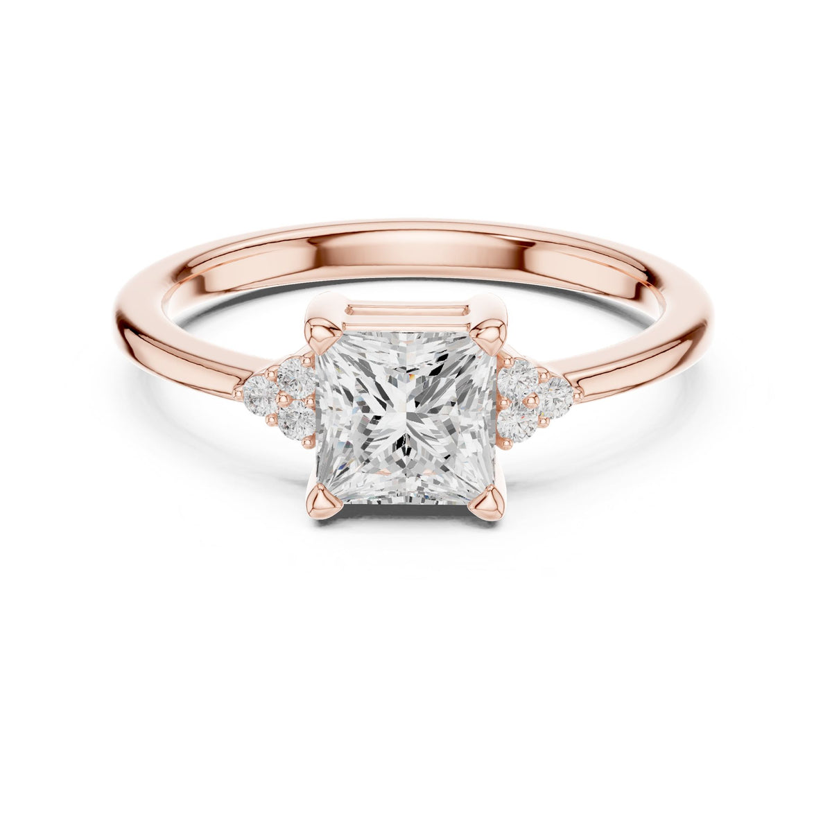 Princess Accented Lab Grown Diamond Engagement Ring