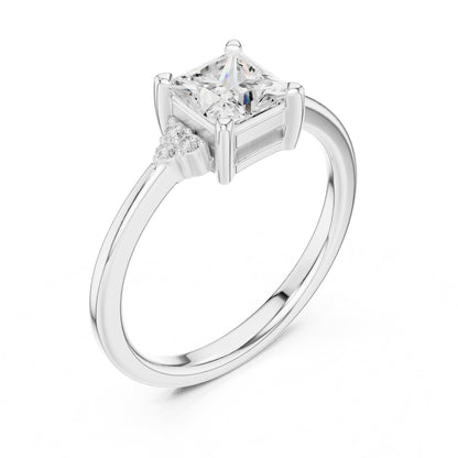 Princess Accented Lab Grown Diamond Engagement Ring