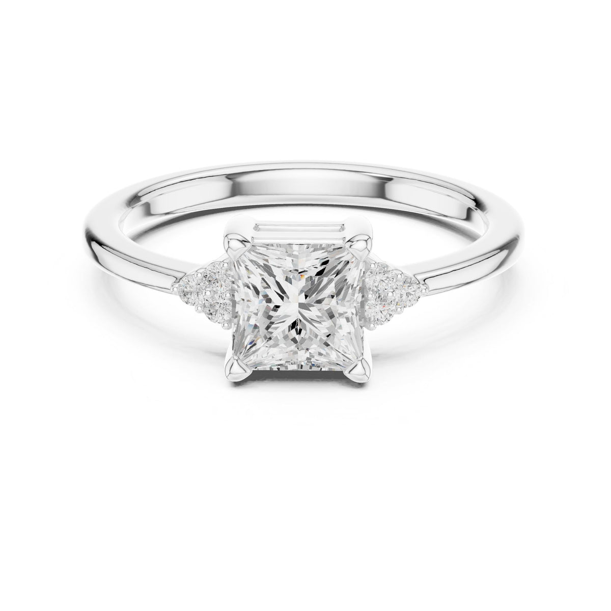 Princess Accented Lab Grown Diamond Engagement Ring