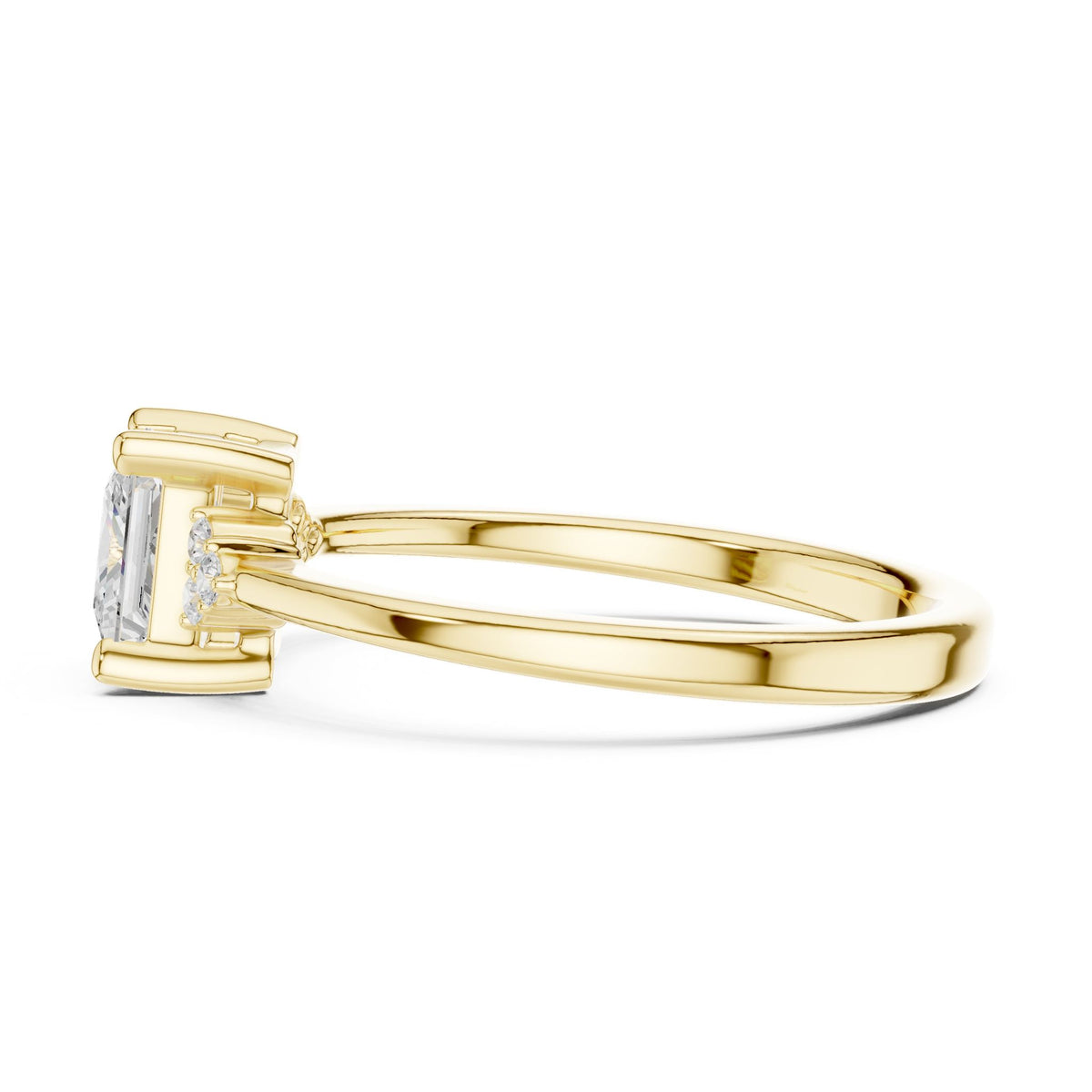 Princess Accented Lab Grown Diamond Engagement Ring