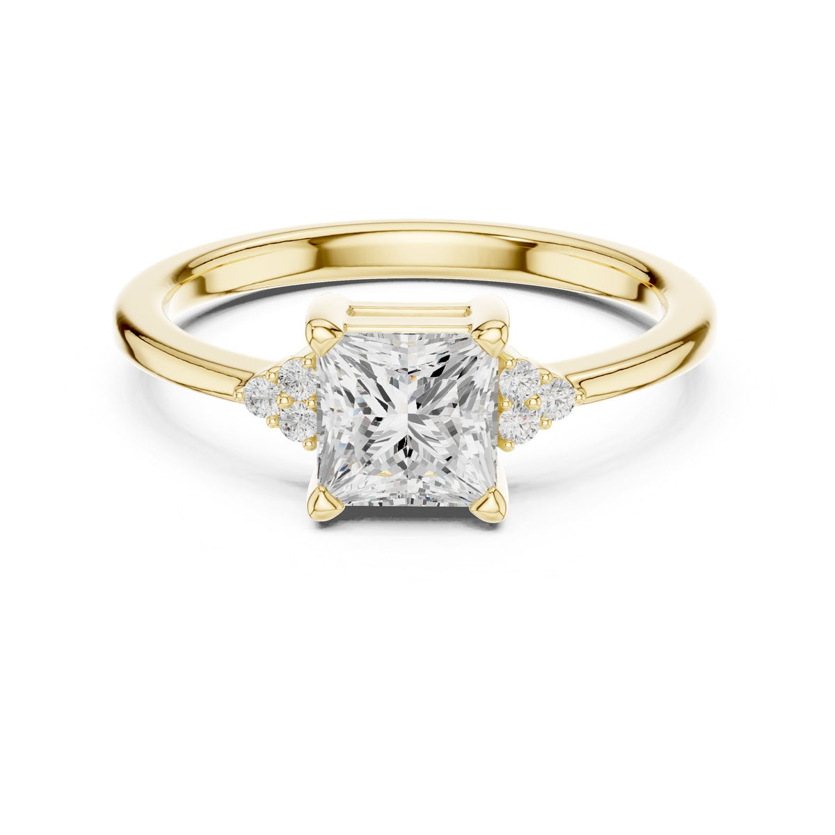 Princess Accented Lab Grown Diamond Engagement Ring