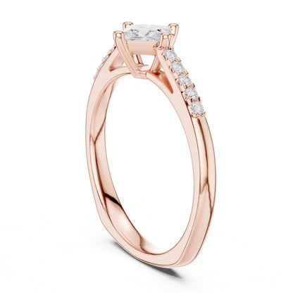Princess Accented Lab Grown Diamond Engagement Ring