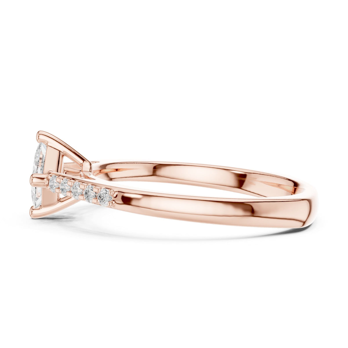 Princess Accented Lab Grown Diamond Engagement Ring