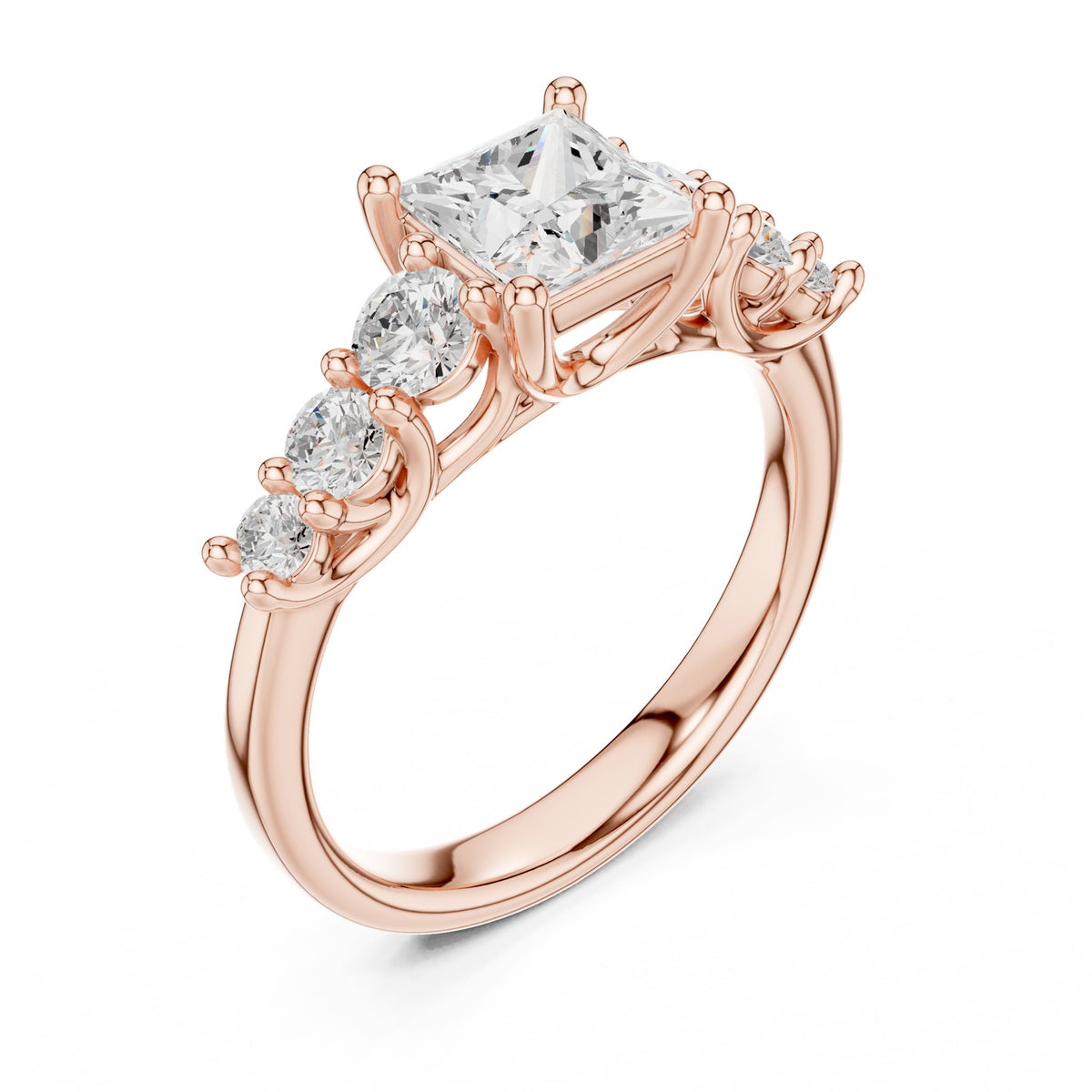 Princess Accented Lab Grown Diamond Engagement Ring