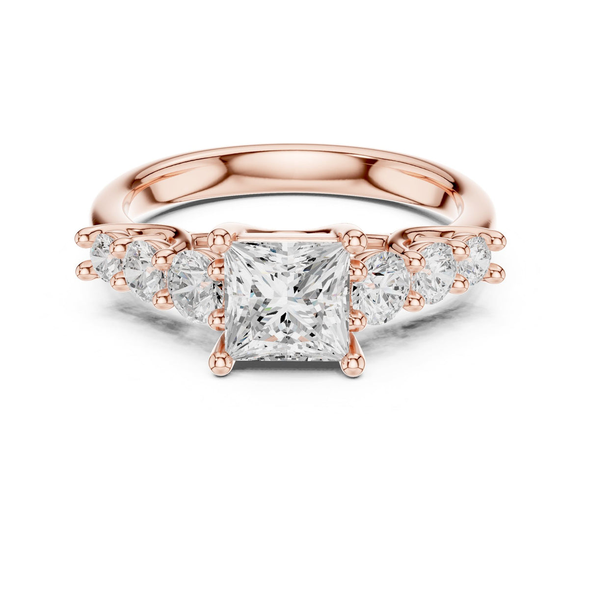Princess Accented Lab Grown Diamond Engagement Ring