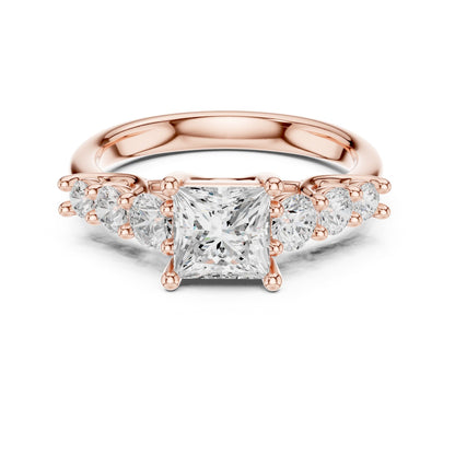 Princess Accented Lab Grown Diamond Engagement Ring