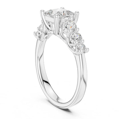 Princess Accented Lab Grown Diamond Engagement Ring
