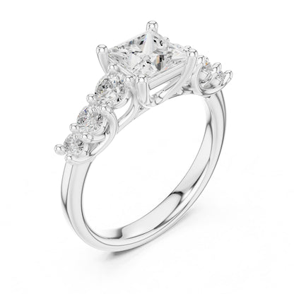 Princess Accented Lab Grown Diamond Engagement Ring