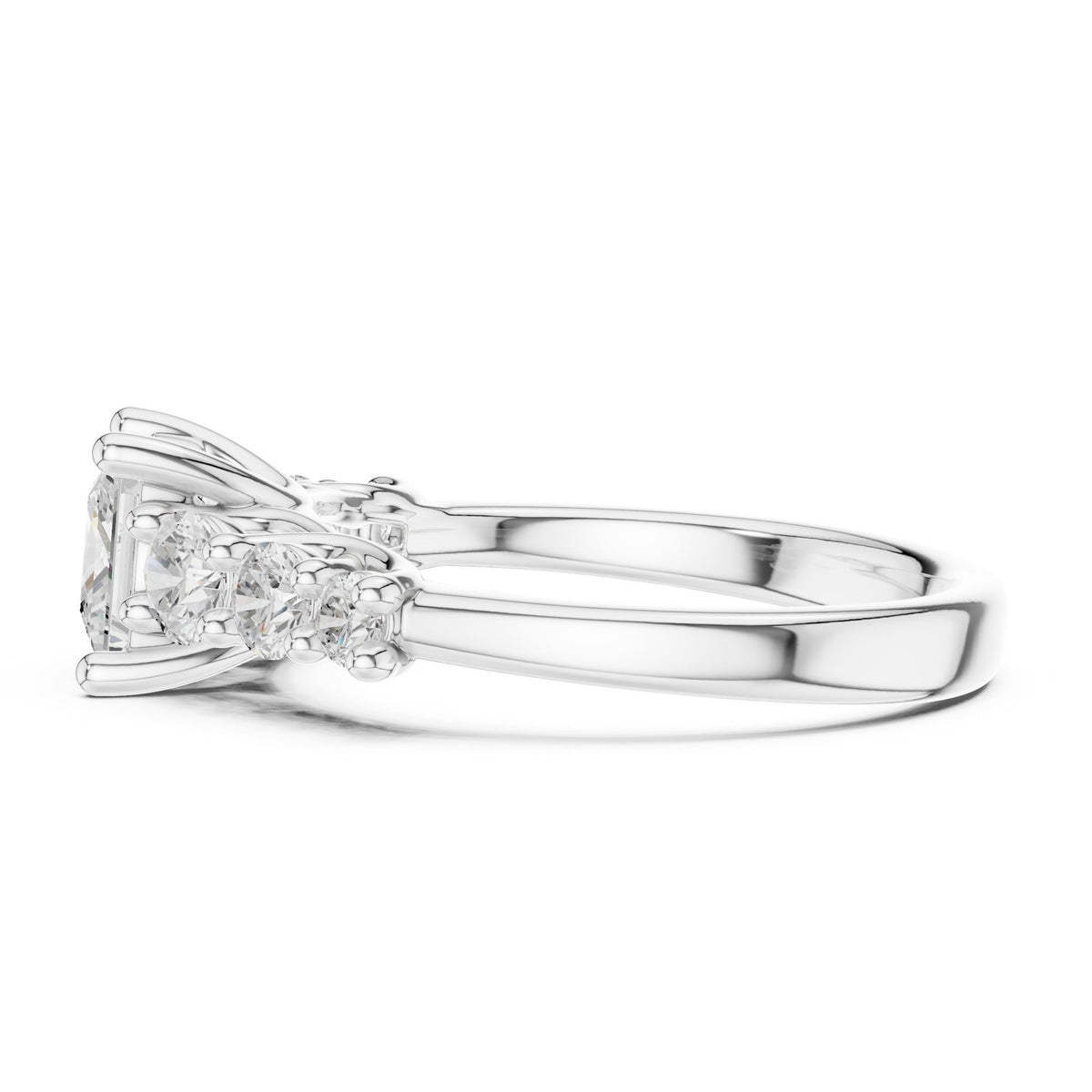 Princess Accented Lab Grown Diamond Engagement Ring