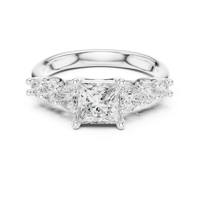 Princess Accented Lab Grown Diamond Engagement Ring
