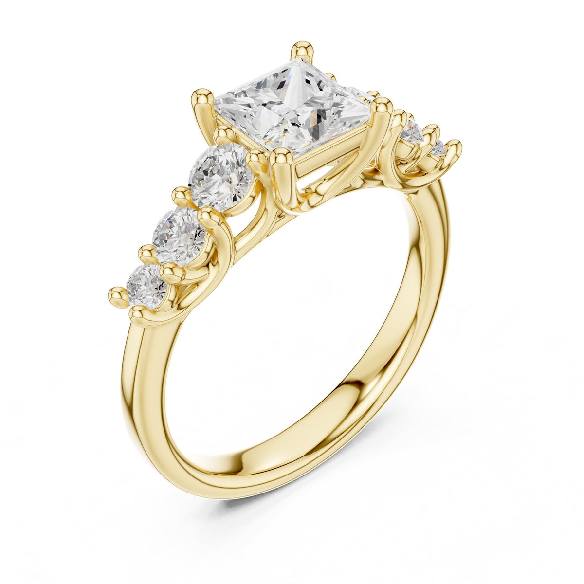 Princess Accented Lab Grown Diamond Engagement Ring