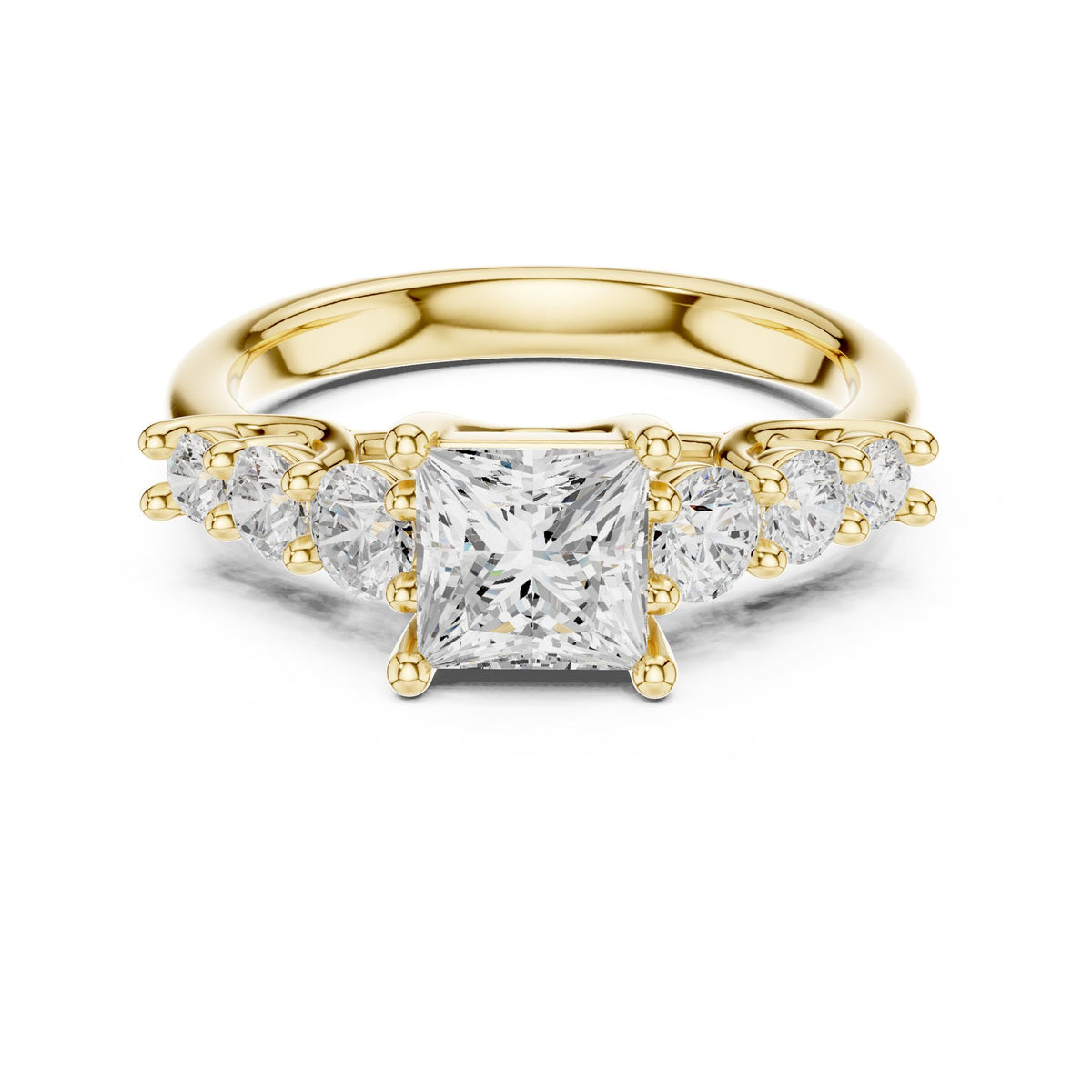 Princess Accented Lab Grown Diamond Engagement Ring