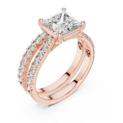 Princess Accented Lab Grown Diamond Engagement Ring
