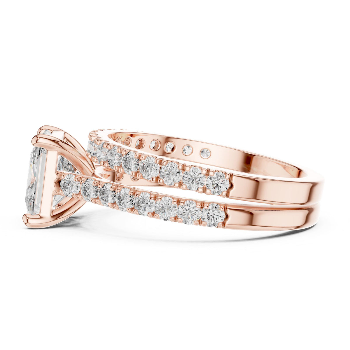 Princess Accented Lab Grown Diamond Engagement Ring