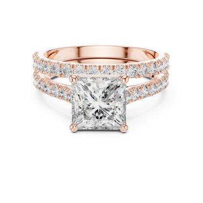 Princess Accented Lab Grown Diamond Engagement Ring