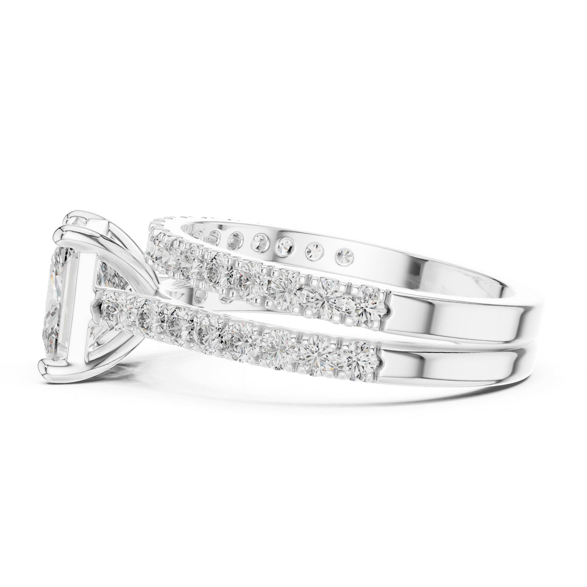 Princess Accented Lab Grown Diamond Engagement Ring