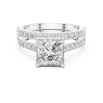 Princess Accented Lab Grown Diamond Engagement Ring