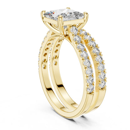 Princess Accented Lab Grown Diamond Engagement Ring