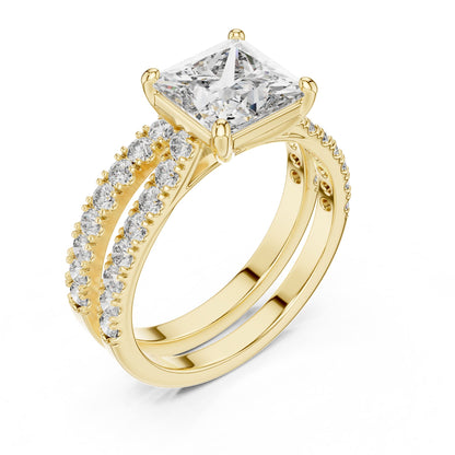 Princess Accented Lab Grown Diamond Engagement Ring