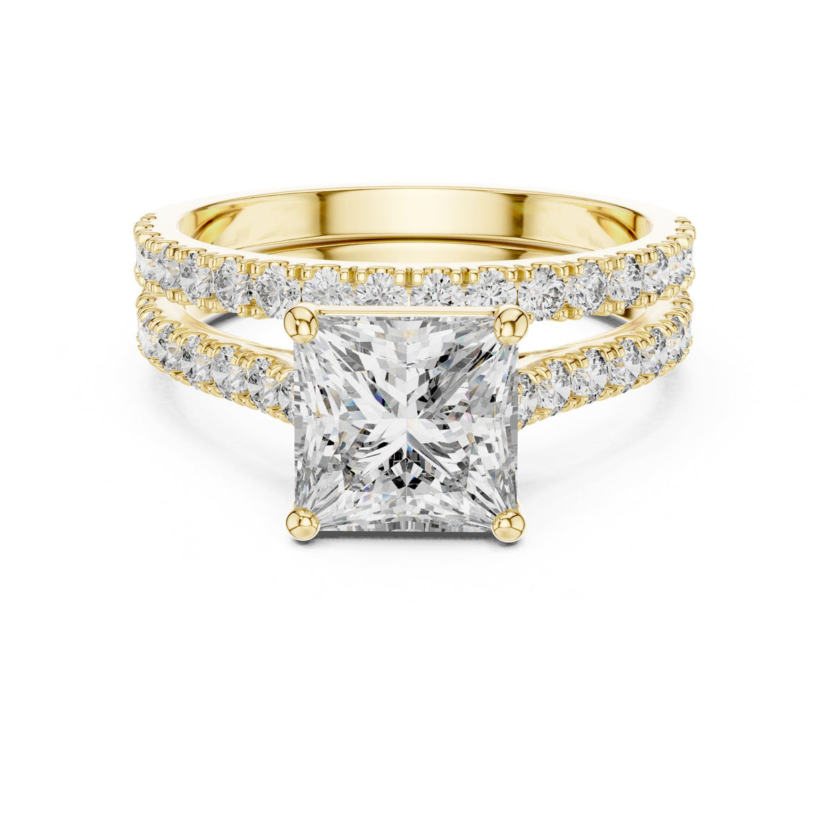 Princess Accented Lab Grown Diamond Engagement Ring