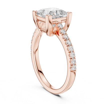 Princess Accented Lab Grown Diamond Engagement Ring
