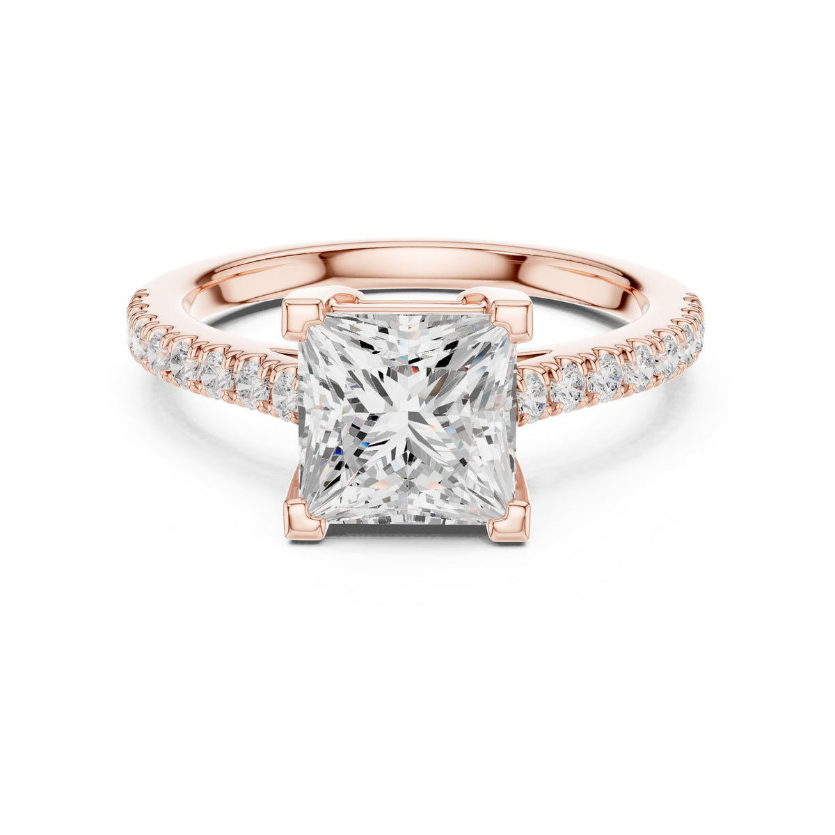Princess Accented Lab Grown Diamond Engagement Ring