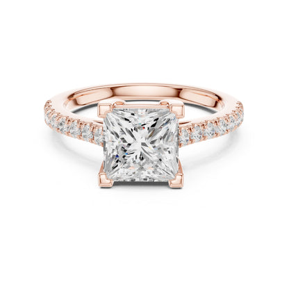 Princess Accented Lab Grown Diamond Engagement Ring