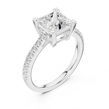 Princess Accented Lab Grown Diamond Engagement Ring