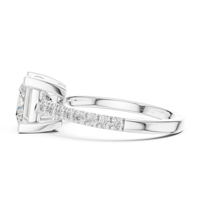 Princess Accented Lab Grown Diamond Engagement Ring