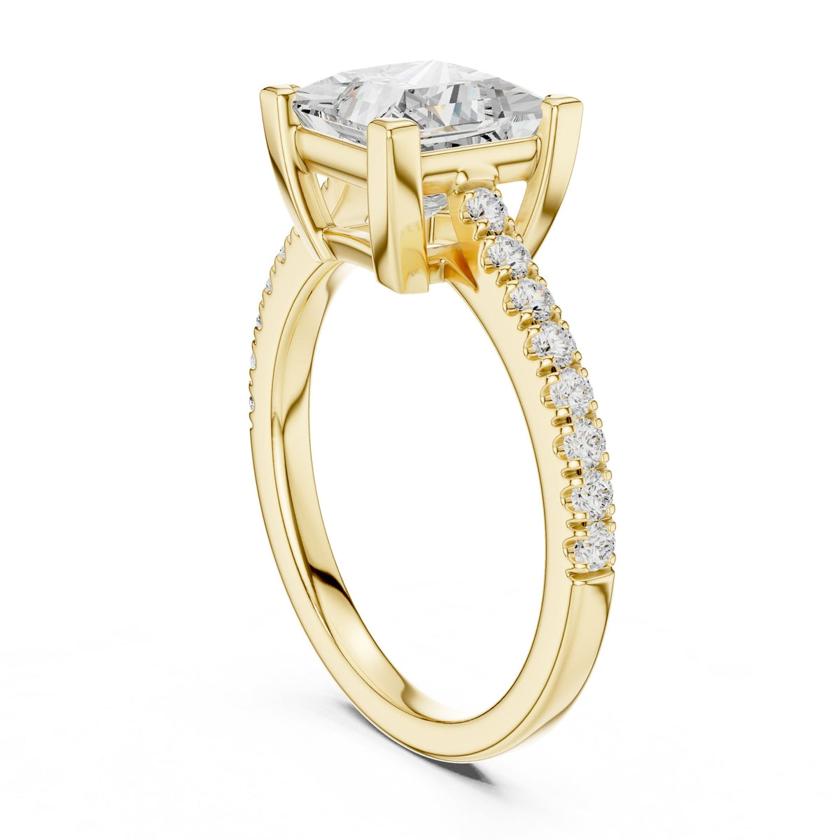 Princess Accented Lab Grown Diamond Engagement Ring