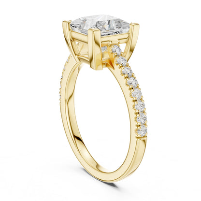 Princess Accented Lab Grown Diamond Engagement Ring