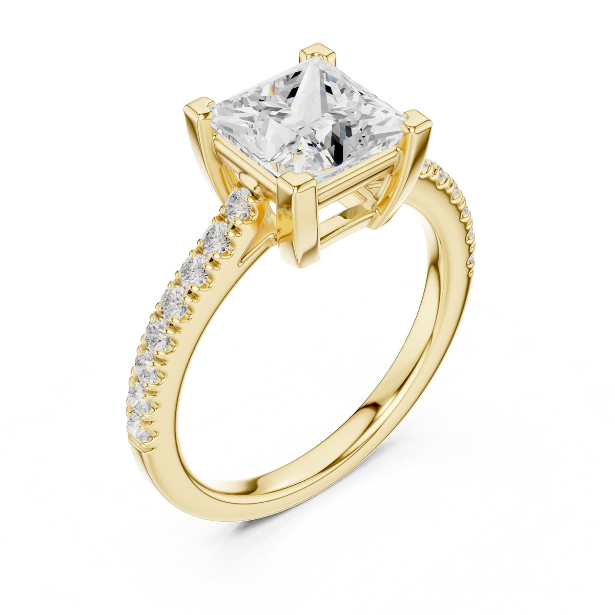 Princess Accented Lab Grown Diamond Engagement Ring