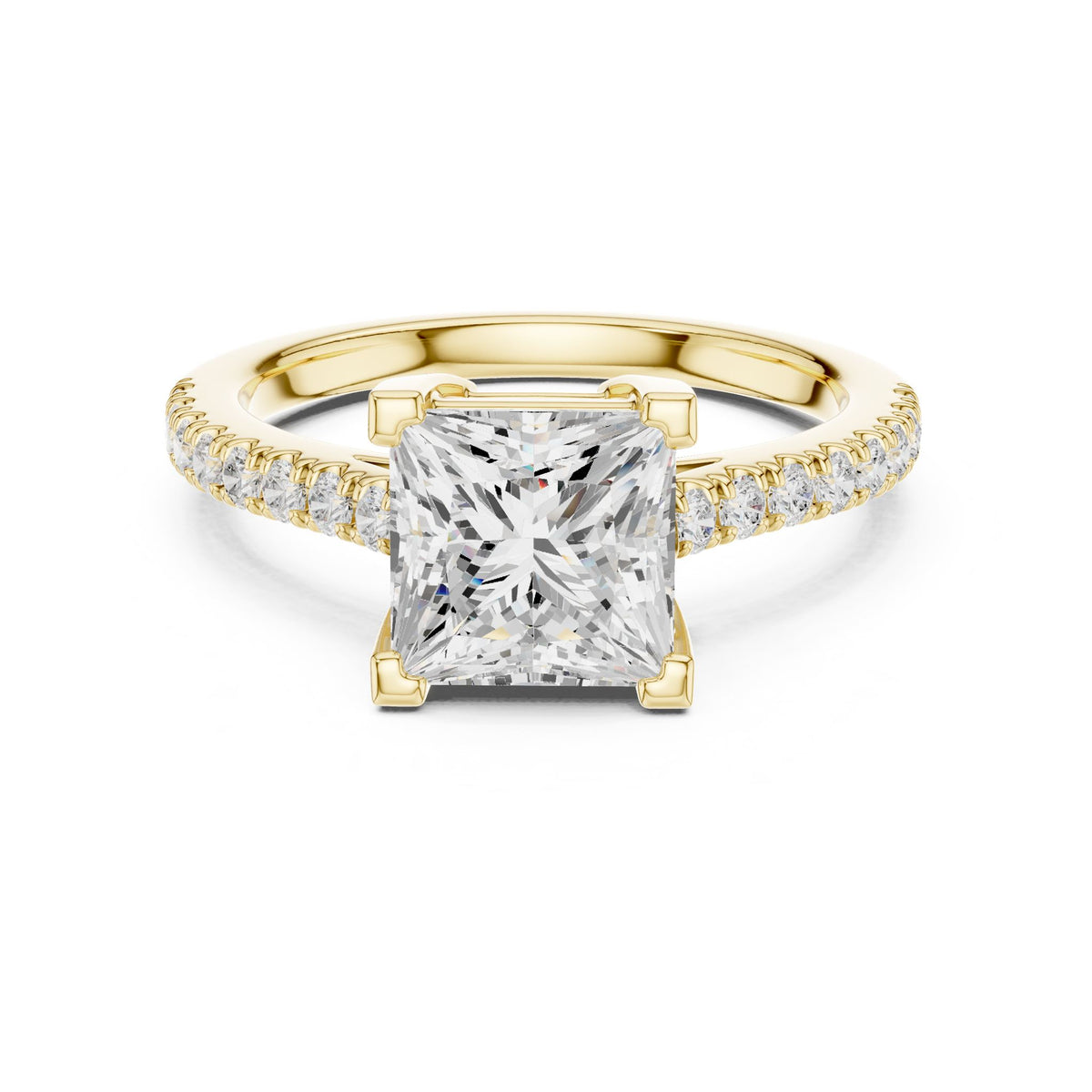 Princess Accented Lab Grown Diamond Engagement Ring