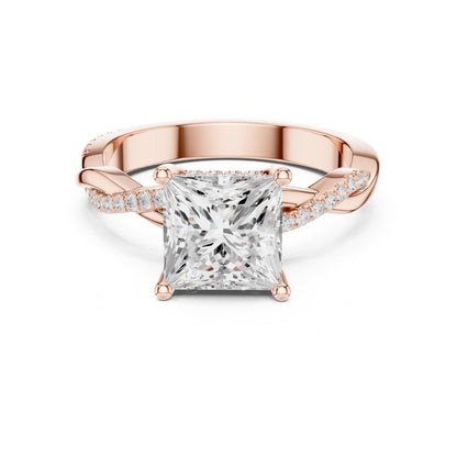 Princess Accented Lab Grown Diamond Engagement Ring