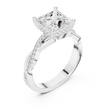 Princess Accented Lab Grown Diamond Engagement Ring