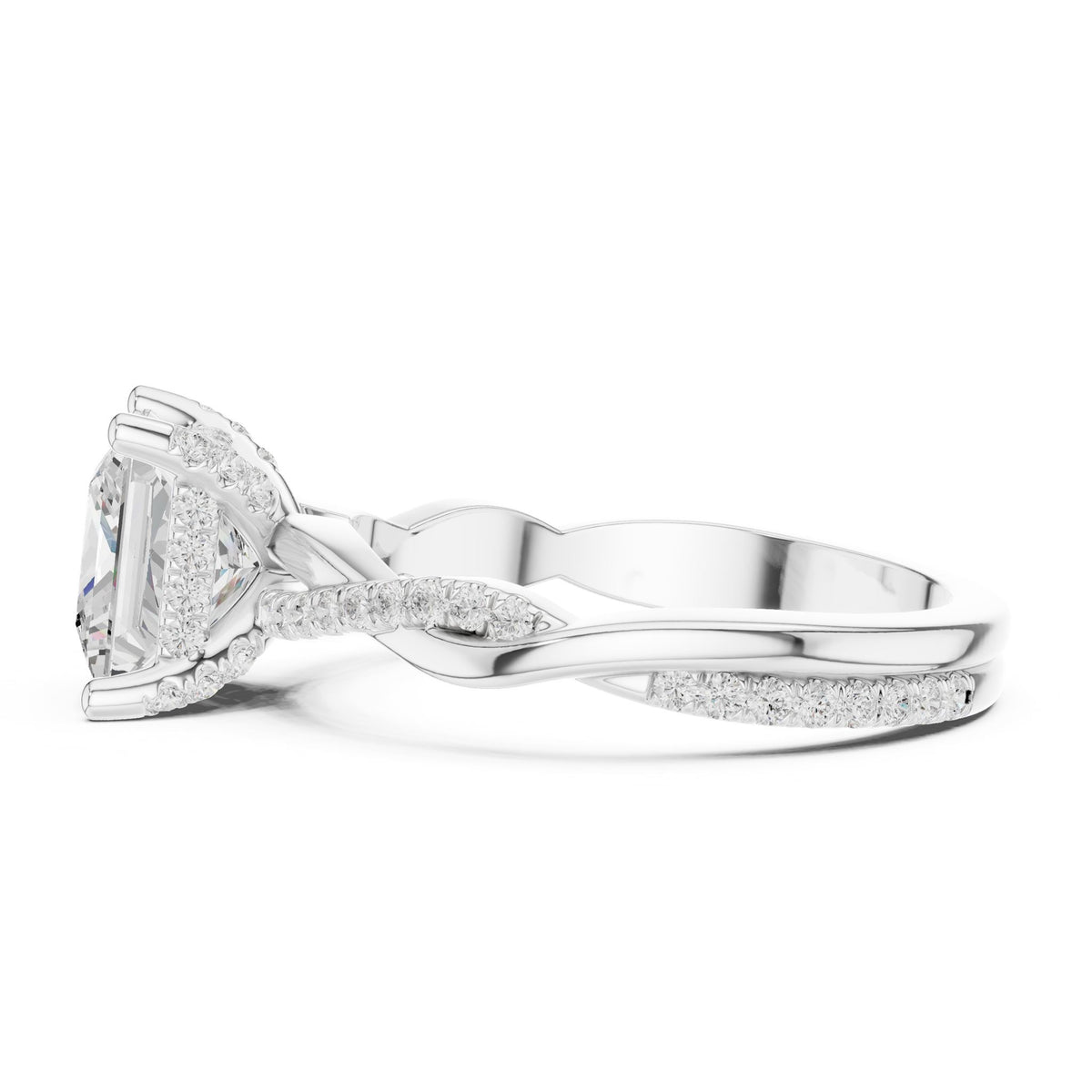 Princess Accented Lab Grown Diamond Engagement Ring