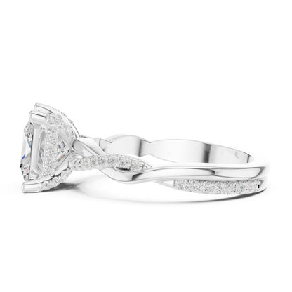 Princess Accented Lab Grown Diamond Engagement Ring