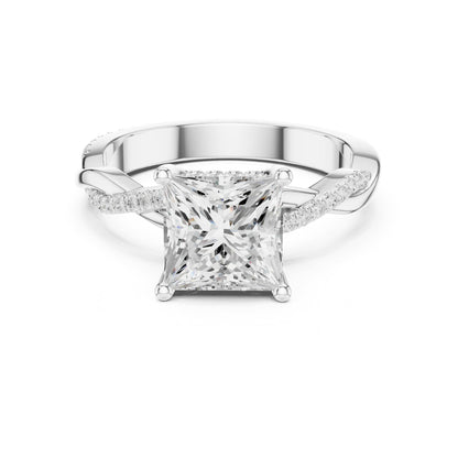 Princess Accented Lab Grown Diamond Engagement Ring