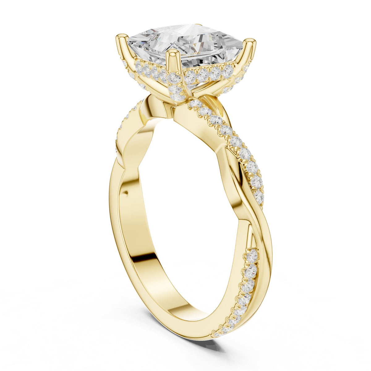 Princess Accented Lab Grown Diamond Engagement Ring