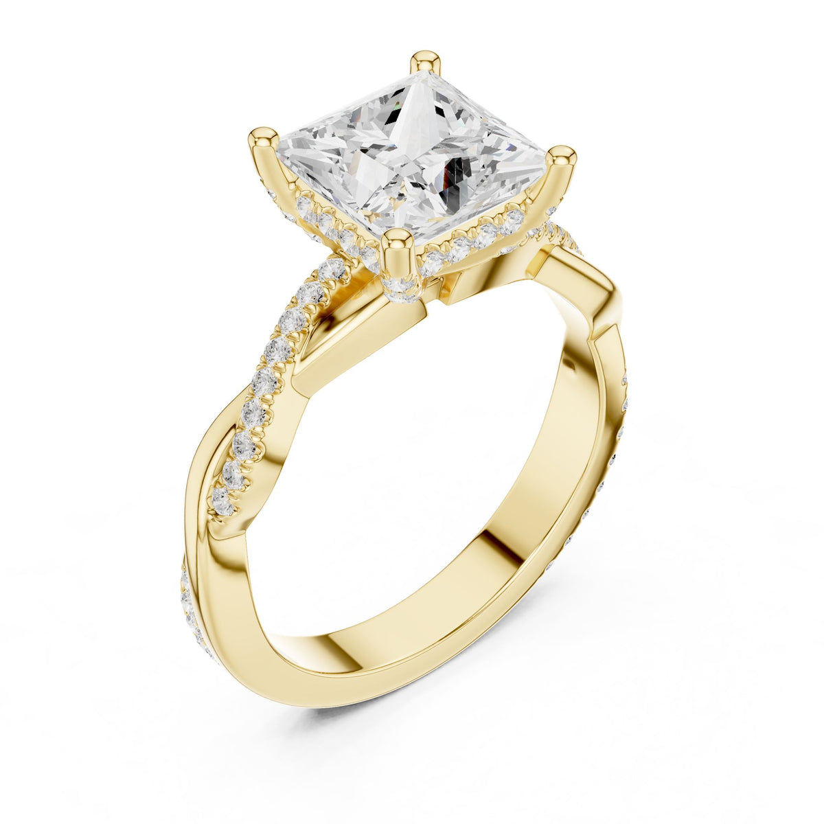 Princess Accented Lab Grown Diamond Engagement Ring