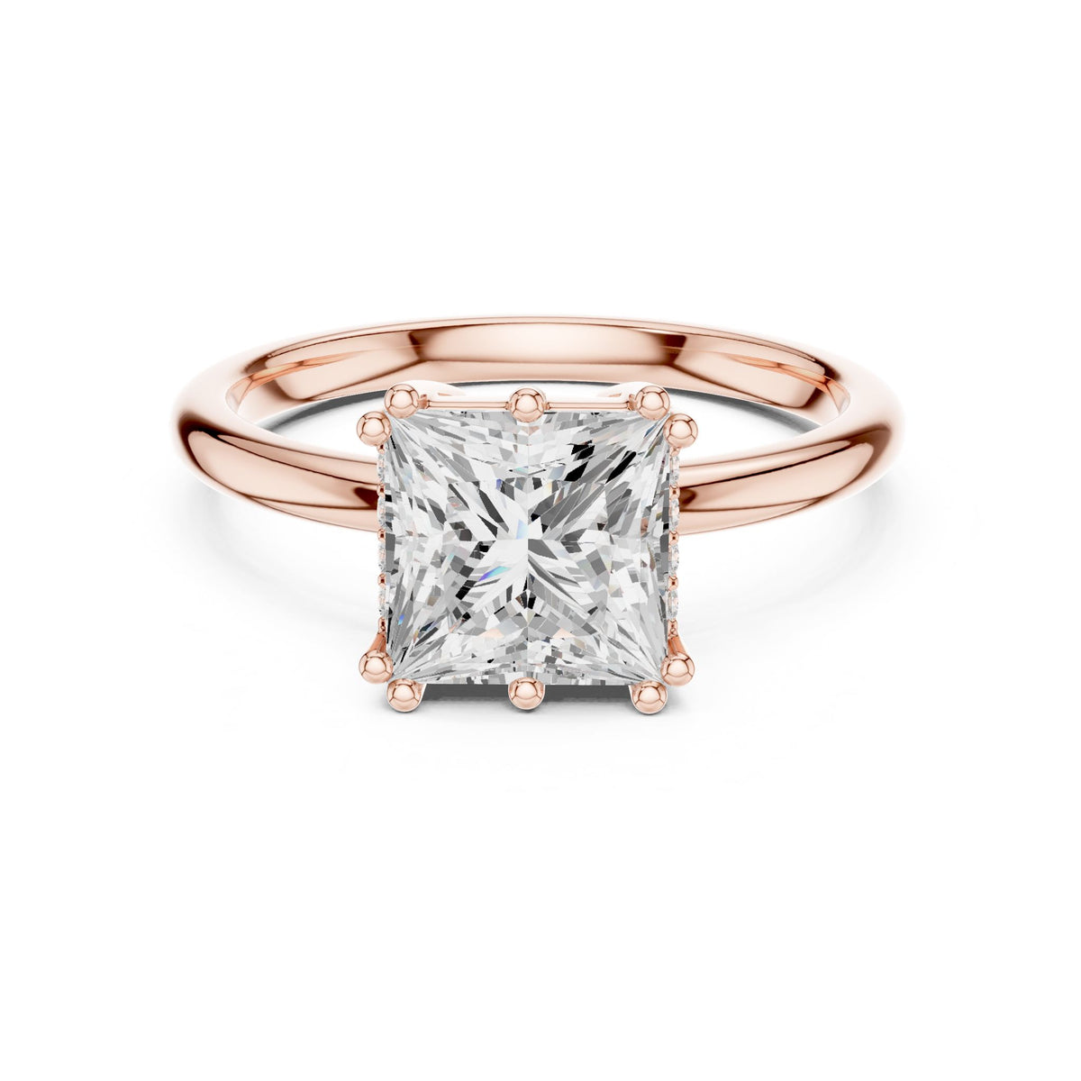 Princess Accented Lab Grown Diamond Engagement Ring