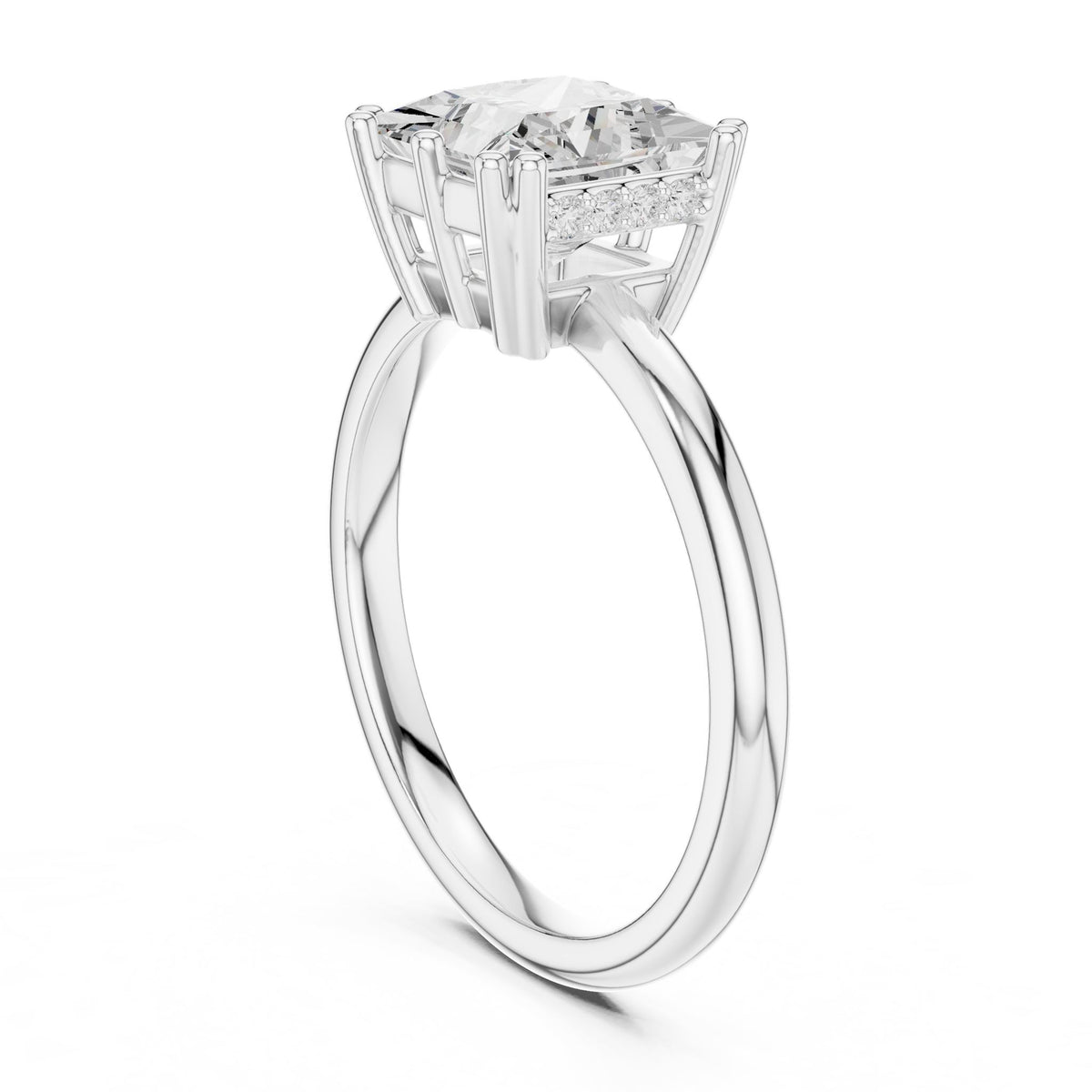 Princess Accented Lab Grown Diamond Engagement Ring