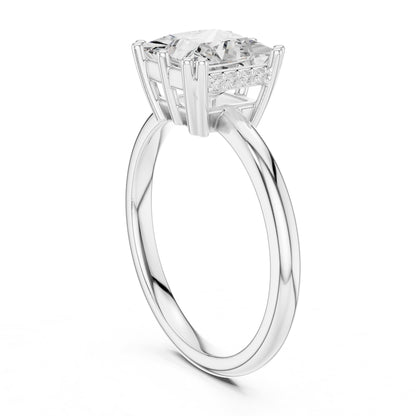 Princess Accented Lab Grown Diamond Engagement Ring
