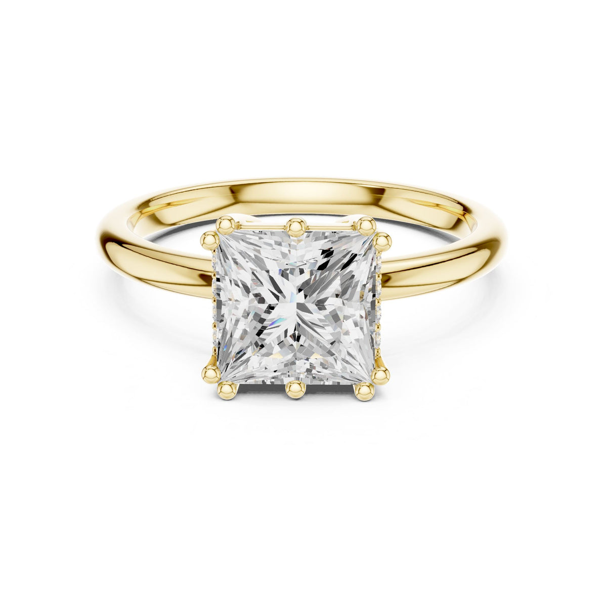 Princess Accented Lab Grown Diamond Engagement Ring