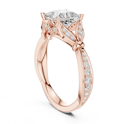 Princess Accented Lab Grown Diamond Engagement Ring