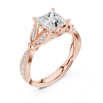 Princess Accented Lab Grown Diamond Engagement Ring
